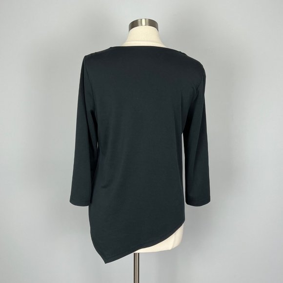 Soft Surroundings Womens Larsa Black Layered Front Tunic Top size Medium - Picture 5 of 11